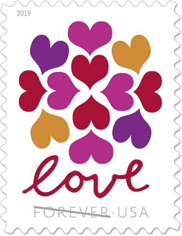 USPS Hearts Blossom Love Forever Stamps - Wedding, Celebration, Graduation (2 Sheets, 40 Stamps) 2019 in Saudi Arabia