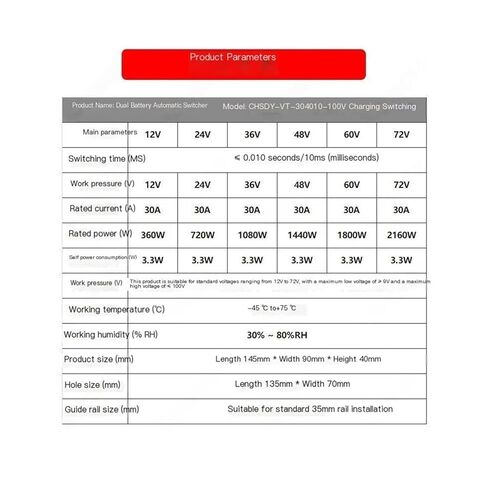 مفتاح نقل تلقائي لعزل شحن البطارية المزدوجة 24 فولت تيار مستمر (بدء تشغيل 21 فولت/إيقاف 28 فولت) in Kuwait