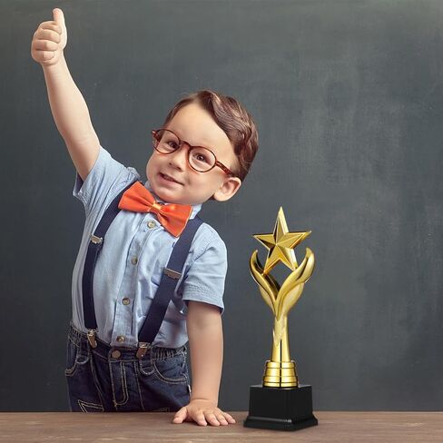 جائزة HANABASS Gold Star Award مع قاعدة، 3.9 × 3.1 × 11.3 بوصة، كأس المنافسة للأحداث الرياضية والأكاديمية والشركات in Saudi Arabia