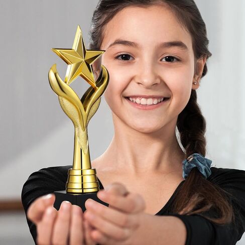جائزة HANABASS Gold Star Award مع قاعدة، 3.9 × 3.1 × 11.3 بوصة، كأس المنافسة للأحداث الرياضية والأكاديمية والشركات in Saudi Arabia
