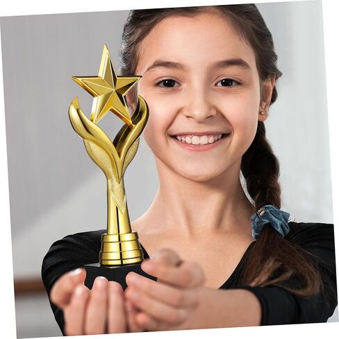 جائزة HANABASS Gold Star Award مع قاعدة، 3.9 × 3.1 × 11.3 بوصة، كأس المنافسة للأحداث الرياضية والأكاديمية والشركات in Saudi Arabia