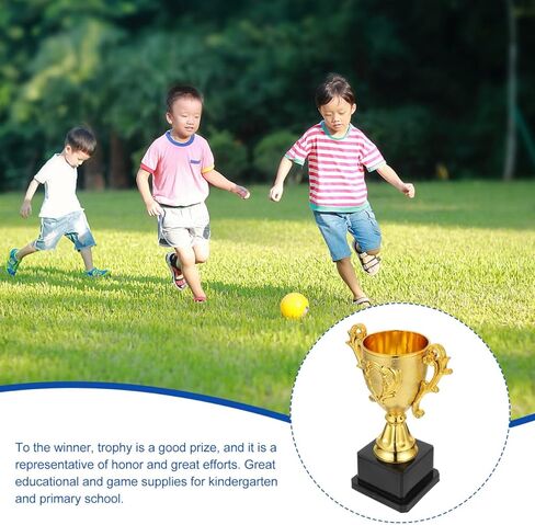 كأس جائزة NUOBESTY، جوائز فائزة بالبلاستيك الذهبي مقاس 7 بوصات للبطولات الرياضية للأطفال، كرة القدم، هدايا الحفلات، جائزة الفصل الدراسي، مكافأة المسابقات بقاعدة سوداء in Kuwait