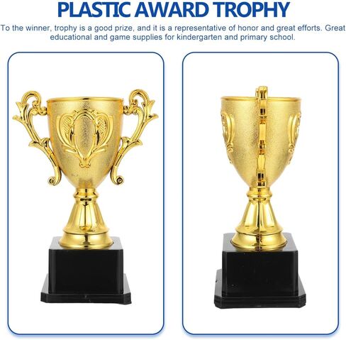 كأس جائزة NUOBESTY، جوائز فائزة بالبلاستيك الذهبي مقاس 7 بوصات للبطولات الرياضية للأطفال، كرة القدم، هدايا الحفلات، جائزة الفصل الدراسي، مكافأة المسابقات بقاعدة سوداء in Kuwait