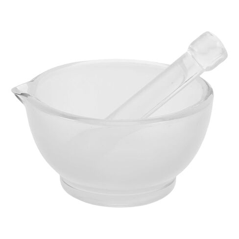 Sosoport Glass Mortar and Pestle Laboratory Grinding Bowl Chemical-Resistant Glass Mixer for Precise DIY Experiments Easy to Clean and Maintain Handheld Tool in Saudi Arabia