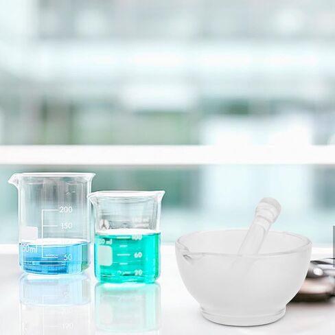 Sosoport Glass Mortar and Pestle Laboratory Grinding Bowl Chemical-Resistant Glass Mixer for Precise DIY Experiments Easy to Clean and Maintain Handheld Tool in Saudi Arabia