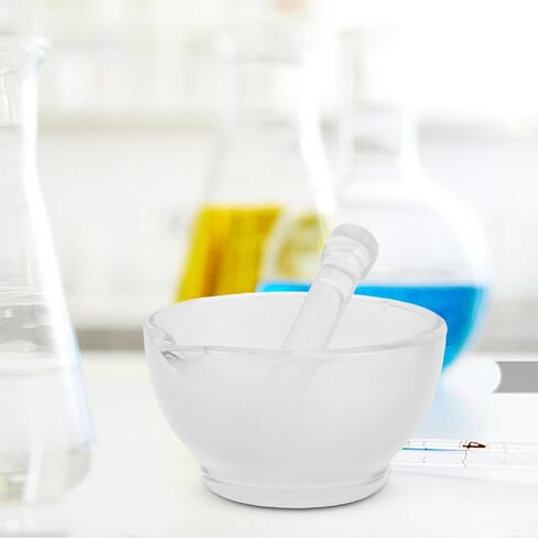 Sosoport Glass Mortar and Pestle Laboratory Grinding Bowl Chemical-Resistant Glass Mixer for Precise DIY Experiments Easy to Clean and Maintain Handheld Tool in Saudi Arabia