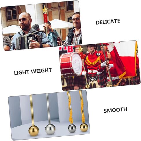 Abaodam Concert Baton ملحق موسيقى من الفولاذ المقاوم للصدأ قابل للفصل لموكب الفرقة والاحتفالات، سطح أملس لاستخدام الأداء in Kuwait