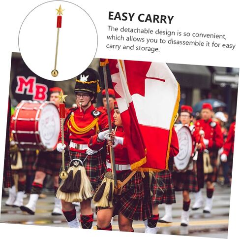 Abaodam Concert Baton ملحق موسيقى من الفولاذ المقاوم للصدأ قابل للفصل لموكب الفرقة والاحتفالات، سطح أملس لاستخدام الأداء in Kuwait