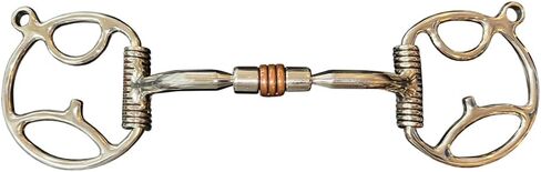 لقمة تخفيف اللسان بحلقة على شكل حرف D من Eggbutt مع منفذ منخفض وبكرة نحاسية | لقمة الحصان واللجام in Kuwait