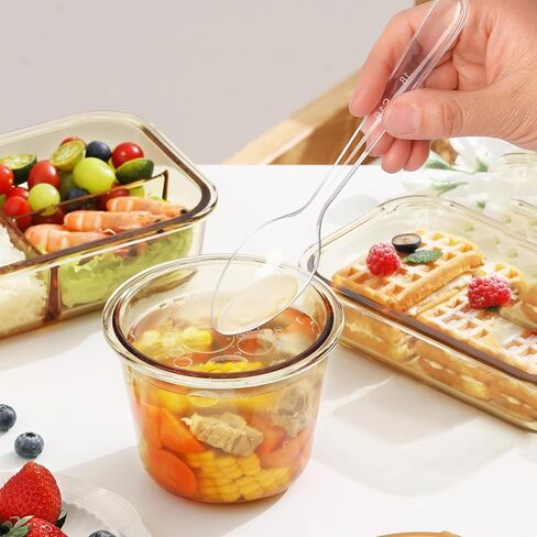 BYSNOW 360 Count Extra Heavy Duty Plastic Silverware, BPA-Free, Heat Resistant, Disposable Clear Plastic Utensils Set, Plastic Cutlery Set, Plasticware Bulk for Parties, Events and Everyday Use in Saudi Arabia