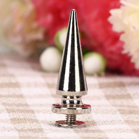 Cone Studs, 10 Pack Silver Copper Metal Rivets with Screws, Spikes, Leather Stud Set for Clothing Accessories DIY Craft, for DIY Enthusiasts, Fashion Designers, Jacket Customizatio in Saudi Arabia