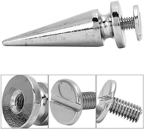 Cone Studs, 10 Pack Silver Copper Metal Rivets with Screws, Spikes, Leather Stud Set for Clothing Accessories DIY Craft, for DIY Enthusiasts, Fashion Designers, Jacket Customizatio in Saudi Arabia