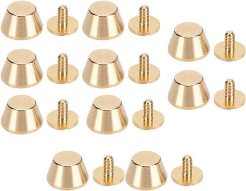 Keenso Flat Stud Rivet 12mm Brass Feet Nailhead for Luggage Handbag Purse, 10Pcs Accessories for Bag Decor, Household Craft Material in Saudi Arabia