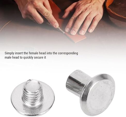JAOCDOEN Rivet Stud Set Stainless Steel 50 Pairs 0.24x0.31x0.43in M5 Stainless Steel Flat Round Head Rivet and Screws for Leather Craft Albums and Scrapbooks in Saudi Arabia