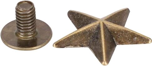 BRRNOO Star Shape Rivet Studs Premium Zinc Alloy Decorative DIY Accessories for Clothing Shoes Bags Leather Cases 14mm 50pcs Bronze Gold (Bronze) in Saudi Arabia