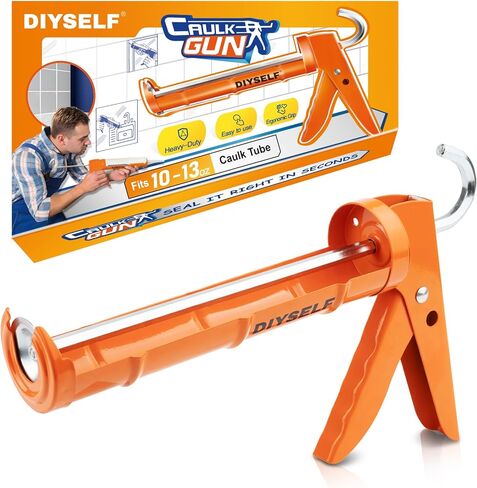 DIYSELF Caulk Gun, Heavy Duty Caulking Tool, 10:1 Thrust Ratio, Hand Caulking Gun for 10 oz Cartridges, Silicone Gun Compatible with Sealant, Acrylic, Latex, Adhesive, Butyl & More (Red) in Saudi Arabia
