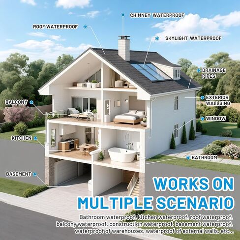 مانع تسرب مقاوم للماء من Hupeyna، طلاء سائل شفاف مقاوم للماء لإصلاح عامل مضاد للتسرب، لاصق غير مرئي مقاوم للماء للاستخدام الداخلي والخارجي، غراء مقاوم للماء بسعة 4 لتر in Kuwait