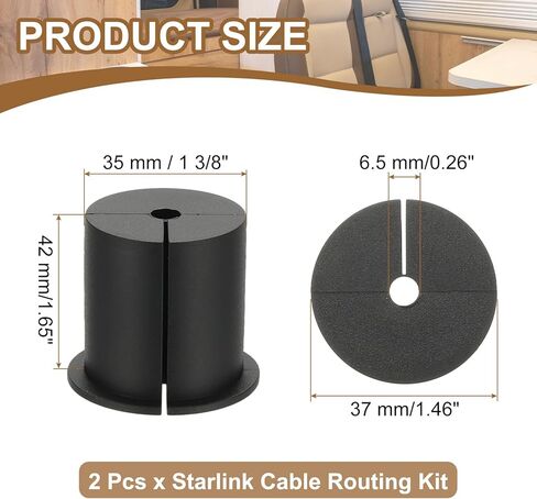 PATIKIL Wall Grommets for Cables 1-3/8", 2 Pcs Cable Routing Kit Silicone Hole Grommet Feed Through Bushing for Ethernet Accessories with 0.26" (6.5mm) Hole, Black in Saudi Arabia