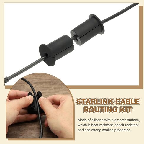 PATIKIL Wall Grommets for Cables 1-3/8", 2 Pcs Cable Routing Kit Silicone Hole Grommet Feed Through Bushing for Ethernet Accessories with 0.26" (6.5mm) Hole, Black in Saudi Arabia