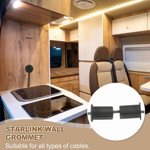 PATIKIL Wall Grommets for Cables 1-3/8", 2 Pcs Cable Routing Kit Silicone Hole Grommet Feed Through Bushing for Ethernet Accessories with 0.26" (6.5mm) Hole, Black in Saudi Arabia