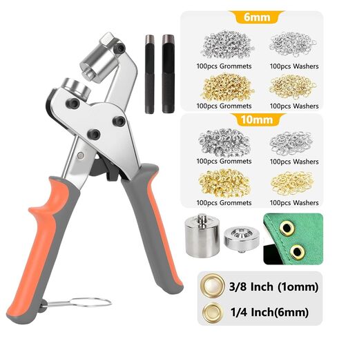 مجموعة أدوات شديدة التحمل، طقم كماشة 1/4 3/8، 400 مجموعة من حلقات 6 مم 10 مم مع ثقب وثقوب، طقم كماشة ثقب للقنب والقماش واللافتة والقماش in Kuwait