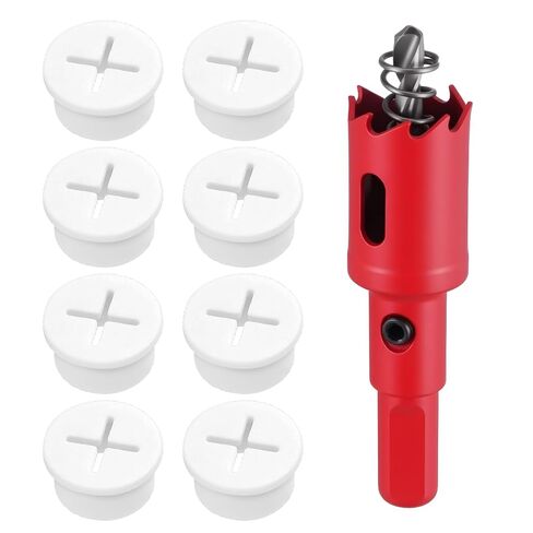 8 Pack White Desk Grommet, 3/4 Inch (20 mm) Desk Cable Grommet Flexible Wire Rubber Grommets Desks Cable Hole Covers with Hole Saw for Office and Home Table (White) in Saudi Arabia