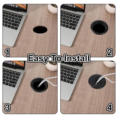 2Pcs 2 Inch Cable Grommet, Detachable Desk Grommet, Cable Cord Hole Plug, Desk Cord Hole Cover for Home Office Table Round Holes Wiring Management Cord Wire Pass Through in Saudi Arabia