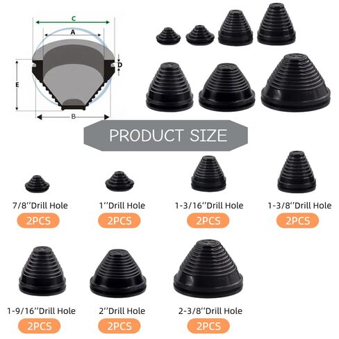طقم جروميت مطاطي لجدار الحماية، جروميت سلك جروميت على شكل برج ومقبس ثقب مطاطي مزدوج الجوانب in Kuwait