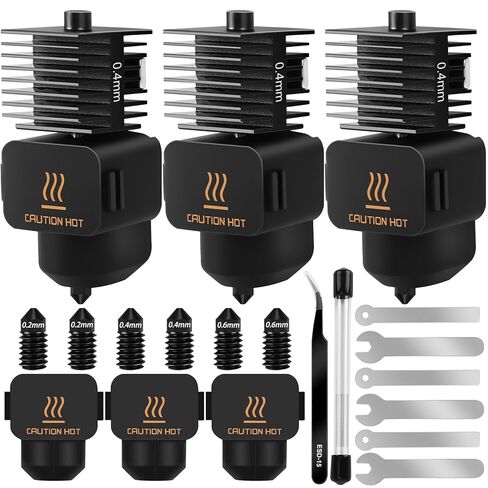 2 حزمة Hotend Kit لـ Bambu Lab A1/A1 Mini، رأس طابعة ثلاثية الأبعاد ترقية نهاية ساخنة فوهة فولاذية صلبة استبدال 0.4 مم مع 4 قطع طقم تنظيف جورب غطاء سيليكون لملحقات الطابعة ثلاثية الأبعاد Bambu Lab in Saudi Arabia