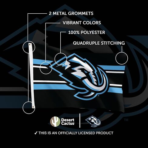صبار الصحراء يوتا علم الماموث NHL 100% بوليستر للاستخدام الداخلي والخارجي 3 × 5 أقدام أعلام فريق دوري الهوكي الوطني (العلم B) in Saudi Arabia