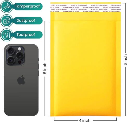 Levex - #0000 4" x 6" [500 Pack) Kraft Bubble Mailers, Padded Envelope Mailers, Packing Envelope & Mailing Bags for Shipping in Kuwait