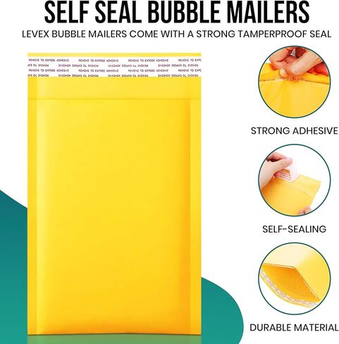 Levex - #0000 4" x 6" [500 Pack) Kraft Bubble Mailers, Padded Envelope Mailers, Packing Envelope & Mailing Bags for Shipping in Kuwait