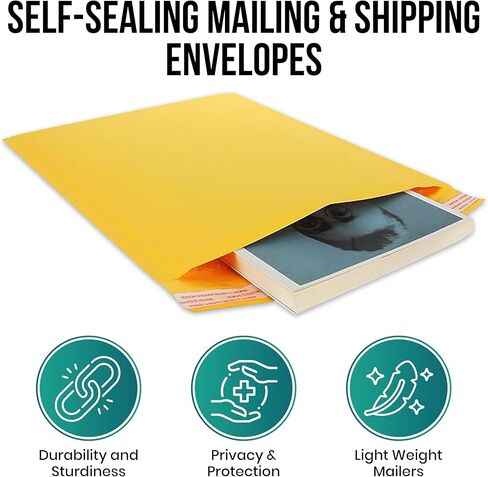 Levex - #0000 4" x 6" [500 Pack) Kraft Bubble Mailers, Padded Envelope Mailers, Packing Envelope & Mailing Bags for Shipping in Kuwait