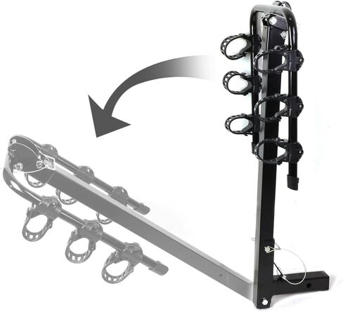 Auto Dynasty 2 Inches Hitch Fold-Up Mount Rear Trailer Bicycle/Bike Rack Carrier Storage (Powdered Coated Black) in Saudi Arabia