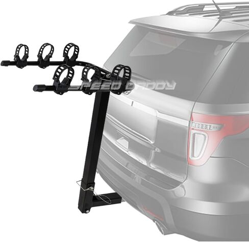 Auto Dynasty 2 Inches Hitch Fold-Up Mount Rear Trailer Bicycle/Bike Rack Carrier Storage (Powdered Coated Black) in Saudi Arabia