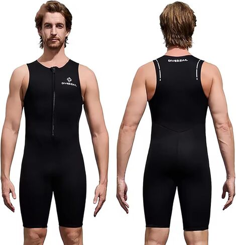 WYYHAA 2mm Neoprene Shorty Wetsuit Men Women Front Zip Sleeveless One Piece Diving Suit, Surfing Snorkeling Kayaking Swimwear for Warm Water, Flexible Nylon Lined SCR in Saudi Arabia