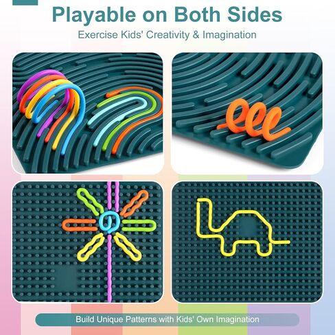 لوحة النشاط الحسي - لعبة تململ السيليكون ذات الوجهين على الوجهين ، لعبة هادئة مهدئة للقلق ، التوحد واضطراب فرط الحركة ونقص الانتباه ، تخفيف الإجهاد لـ 3+ أطفال ، أطفال صغار ، بالغون ، أنشطة صامتة للسفر للطائرات والسيارات in Kuwait