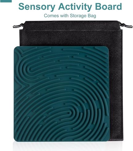 لوحة النشاط الحسي - لعبة تململ السيليكون ذات الوجهين على الوجهين ، لعبة هادئة مهدئة للقلق ، التوحد واضطراب فرط الحركة ونقص الانتباه ، تخفيف الإجهاد لـ 3+ أطفال ، أطفال صغار ، بالغون ، أنشطة صامتة للسفر للطائرات والسيارات in Kuwait