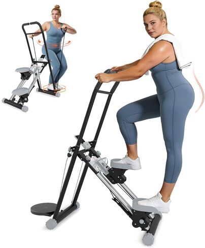 OVER SELF Steppers for Exercise at Home, Stair Stepper with Handlebar for Full-Body Workout, for Compact Folding Stair Climber with Adjustable Handlebar/Pedal, 350lbs Weight Capacity, Knee-Friendly in Saudi Arabia