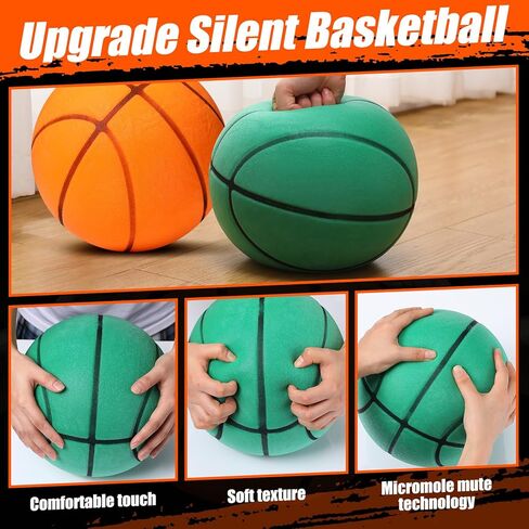 JellyArch 2 Pcs Silent Basketball Size 7 (29.5") Indoor Soft Foam Basketball Official Sports Ball Elastic Inside for Youth Dribbling Training Practice Ball in Saudi Arabia