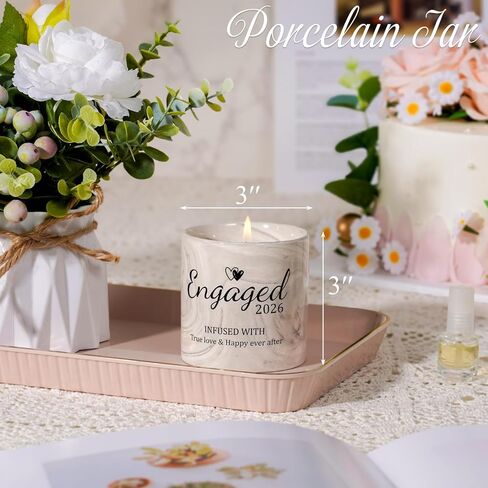 Engagement Gifts - Gift for Newly Engaged Couples, Fiance Gifts for Women, Bridal Shower, Wedding Bride Gift - Engaged Present 6 Oz Engaged 2025 Lavender Ceramics Candle in Kuwait