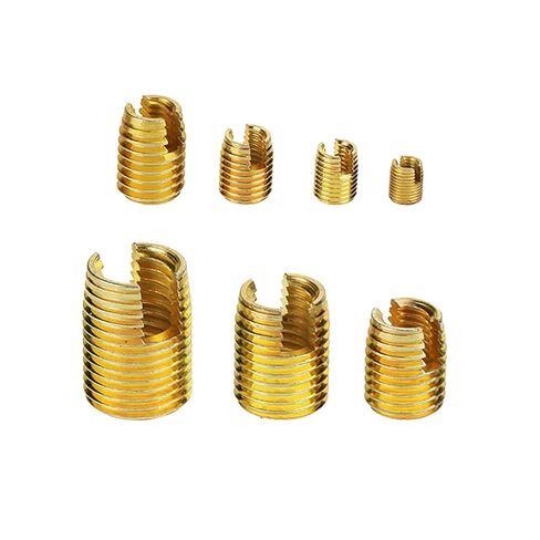 50pcs Brass Tone Self Tapping Thread Slotted Inserts Combination Kit Thread Repair Tool in Saudi Arabia