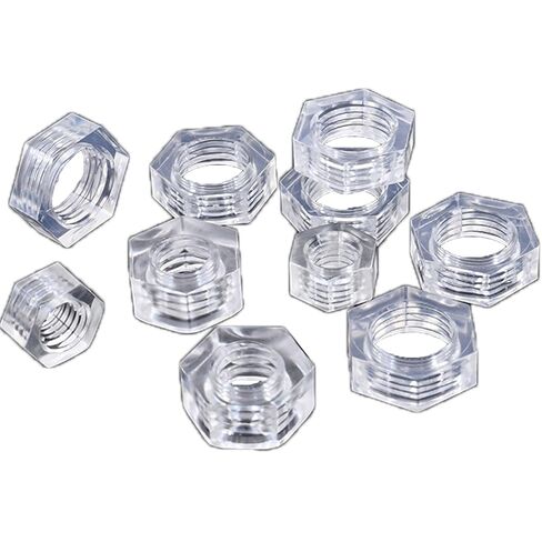 nut,Hexagonal nut, Transparent Plastic Hexagon Nut Clear Hex M2 .5 M3 M4 M5 M6 10Pcs in Saudi Arabia