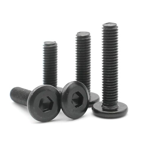 M4 M5 5/6/8/10-30mm Black Carbon Steel Flat Hexagon Socket Allen Screw Bolt Funiture Screw Connector Joint 10Pcs(10mm,M4 (10pcs)) in Saudi Arabia