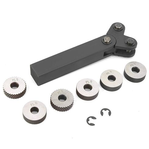 7Pcs Knurling Tool Set, 0.5mm 1mm 2mm Pitch Diagonal Dual Wheel Steel Linear Knurl Set with Knurling Wheel for Knurling Operation in Saudi Arabia