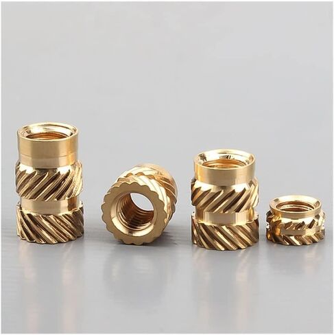 Knurled Brass Nuts,Nuts Assortment Kit, Insert Knurled Nut M4 Brass Hot Melt Insert Knurled Nut Thread Heat Molding Double Twill Injection Embedment Nut for 3D Printer (Color : M4x7x6(20pcs)) ( Color in Saudi Arabia