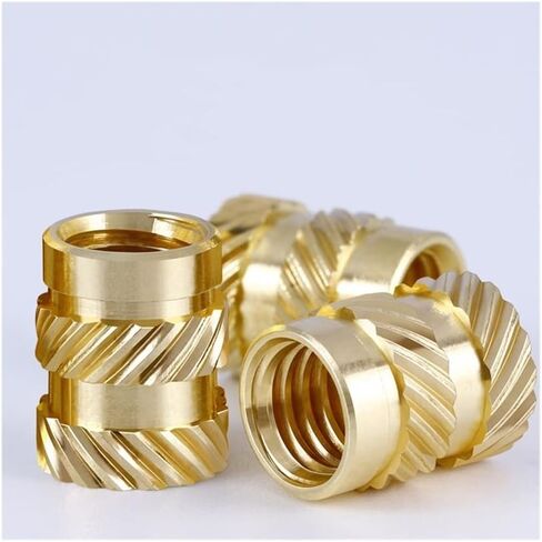 Knurled Brass Nuts,Nuts Assortment Kit, Nut M2 M2.5 M3 M4M5 M6 Brass Hot Melt Insert Knurled Nut Thread Heat Molding Double Twill Injection Embedment Nut for 3D Printer (Color : Lenth 3mm 30pcs_M3(OD4 in Saudi Arabia