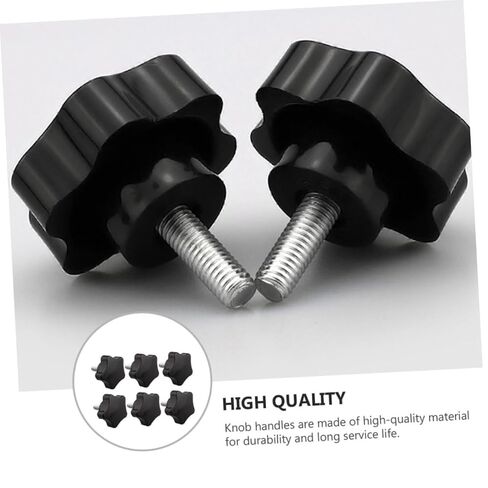 PartyKindom 6pcs Plum Blossom Shaped Screw Thread Knob Clamping Handle Knobs for Mechanical Equipment Plastic Comfortable Grip for Lathe Machines and Instruments in Saudi Arabia