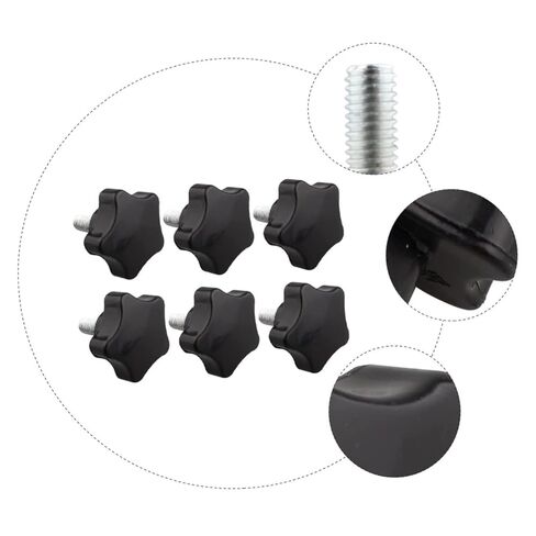 PartyKindom 6pcs Plum Blossom Shaped Screw Thread Knob Clamping Handle Knobs for Mechanical Equipment Plastic Comfortable Grip for Lathe Machines and Instruments in Saudi Arabia