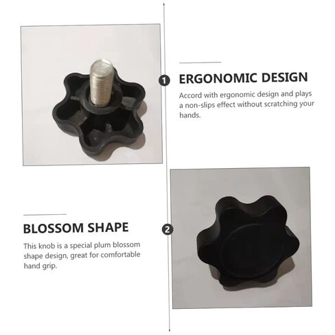 PartyKindom 6pcs Plum Blossom Shaped Screw Thread Knob Clamping Handle Knobs for Mechanical Equipment Plastic Comfortable Grip for Lathe Machines and Instruments in Saudi Arabia